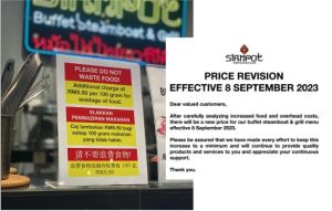 Similarly in Malaysia, restaurants are not only displaying notices in-store but on their social media pages as well.